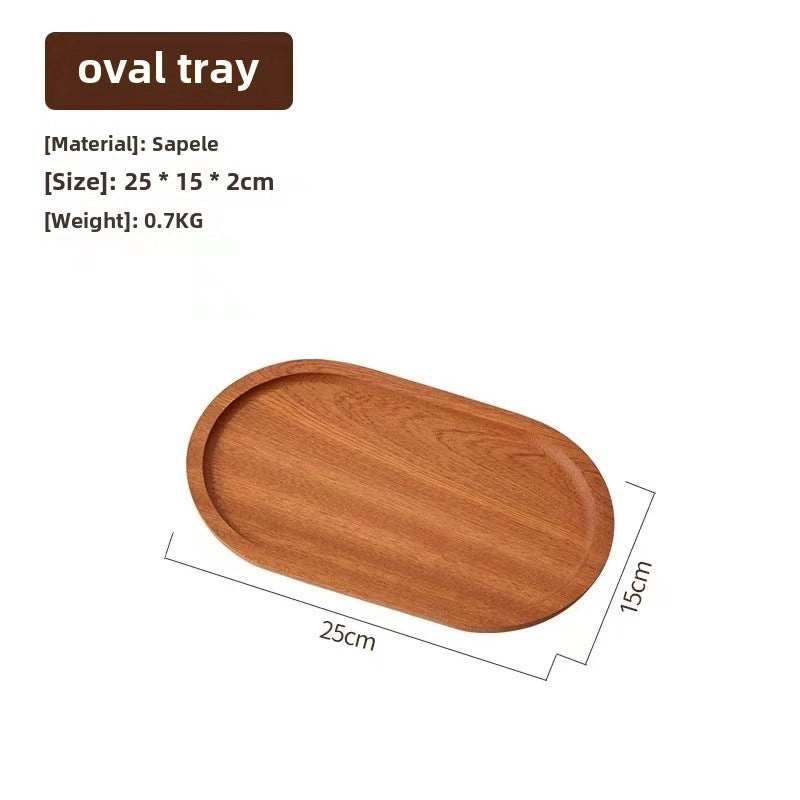 Japanese-style Oval Wooden Tray Solid Black Walnut Rectangular Plate Small Exquisite Tea Coffee Serving Tray|Home & Kitchen > Kitchen & Dining > 