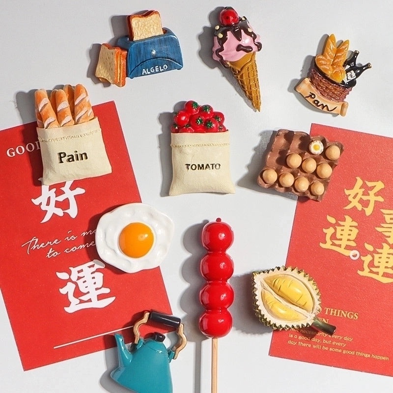 Cartoon Food Resin Fridge Magnet Cute Kitchen Decoration|Home & Living Accessories