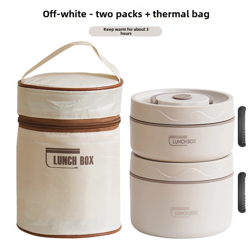 304 Stainless Steel Double-layer Insulated Lunch Box with Lid Portable Sealed Multi-compartment Food Container|Lunch Boxes & Containers