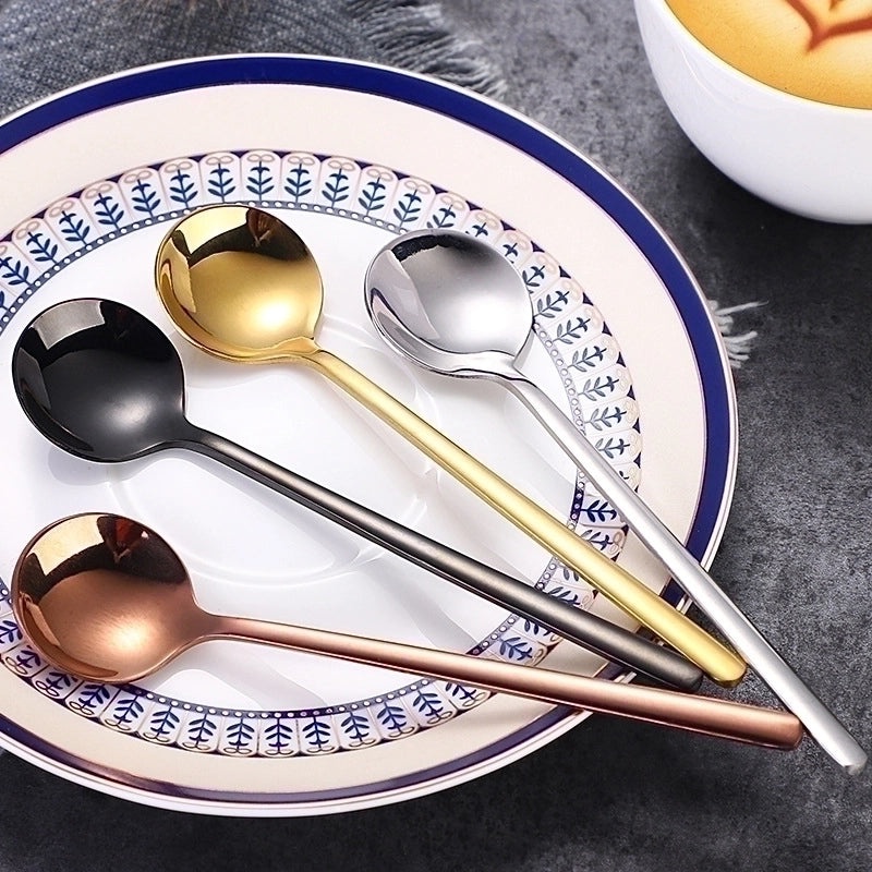 Elegant Solid Color Stainless Steel Spoon for Everyday Use|Kitchen & Dining Utensils