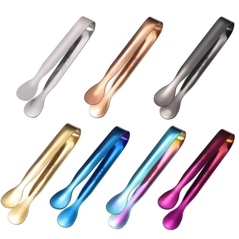Stylish Solid Color Stainless Steel Food Tongs Single Piece | Kitchen Tools & Gadgets