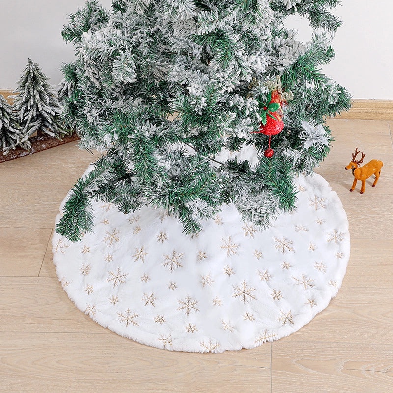 White Christmas Tree Skirt 78/90/122CM Holiday Christmas Tree Bottom Apron Blanket Festive Ornament|Christmas Tree Accessories