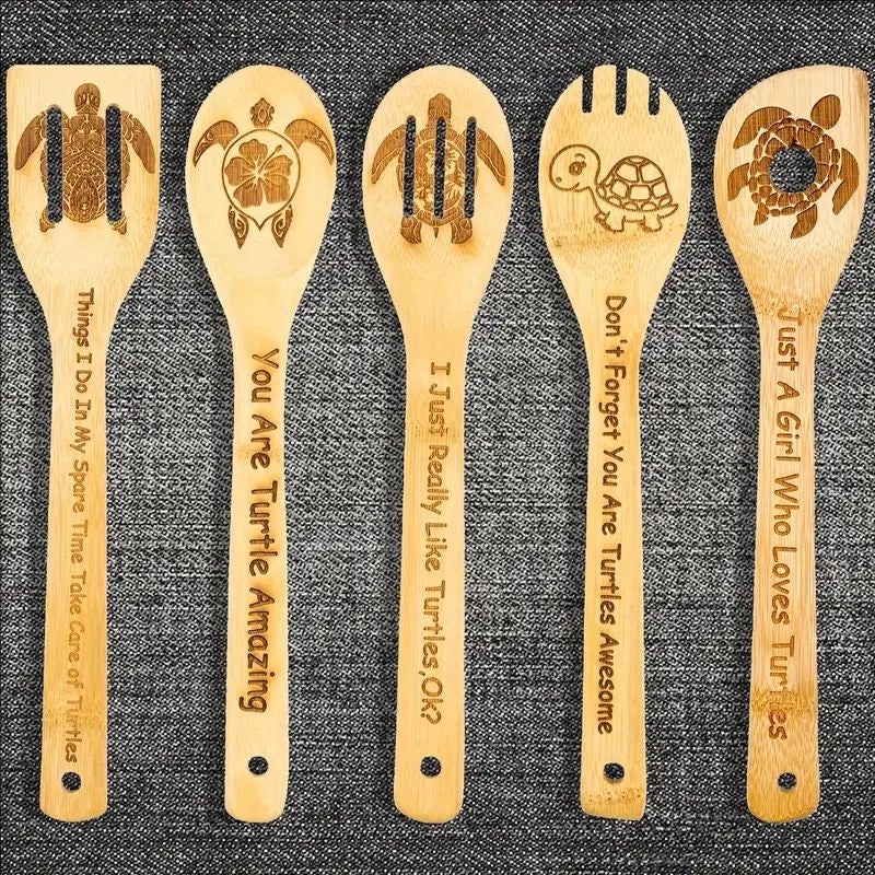 Minimalist Animal Letter Bamboo Shovel Kit 5 Pieces Set|Home & Garden Tools
