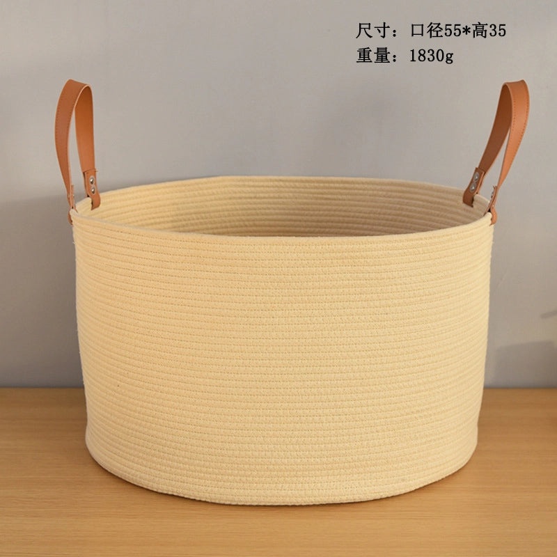 Vintage Multi-Color Cotton Rope Storage Basket|Home Storage & Organization