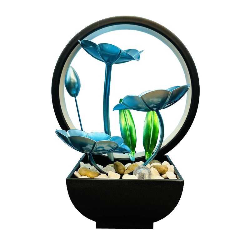 Golden Blue Dragonfly & Butterfly Water Circulation Desktop Iron Crafts|Home Decor Accessories