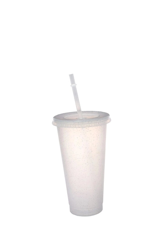 710ml Large Capacity Glitter Sipper Cup with Logo, Creative PP Plastic, 15 Color Options | Drinkware & Tumblers