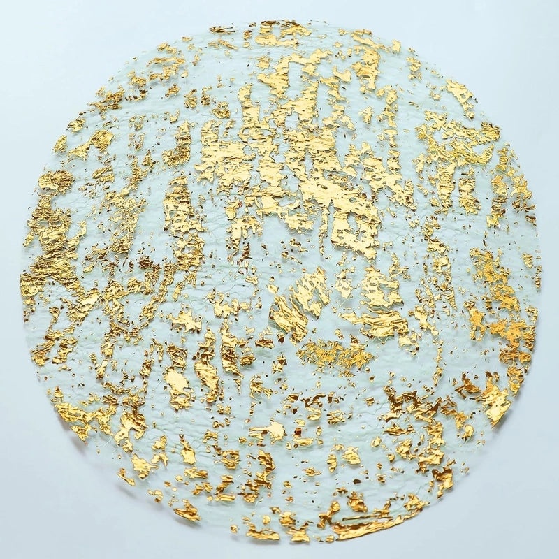 Disposable Gold Foil Round Placemat Metal Grid Design Elegant Table Mat | Tableware & Dining Accessories