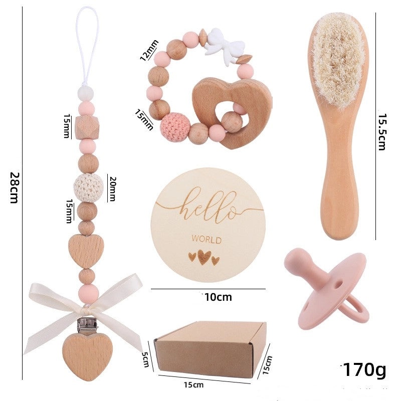 Charming Solid Color Bow Knot Beechwood Silicone Baby Accessories|Baby Accessories