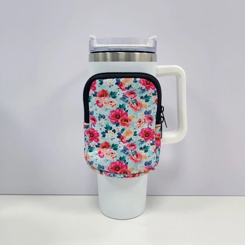 Neoprene 40oz Ice Bully Cup Cover with Coin Purse, Non-slip Elastic Thermos Protector | Drinkware Accessories