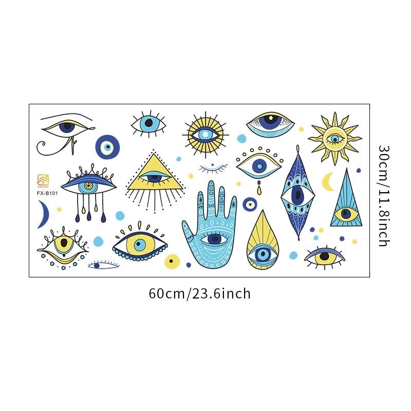 Trendy Painted Eye Wall Decals for Home Decor|Wall Stickers & Decals