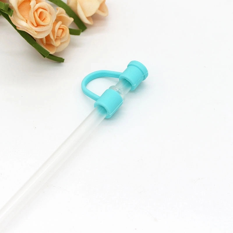 Silicone Straw Cap for Casual Use, Solid Color Decorative Cover | Drink Accessories