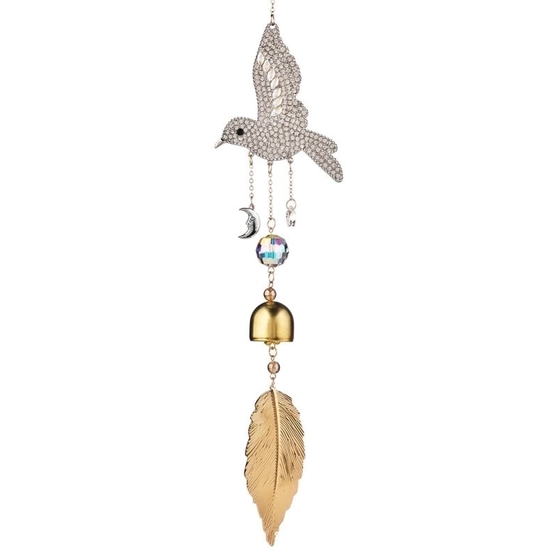 Rustic Bird Design Crystal Wind Chime for Home Decor|Outdoor & Garden Accessories