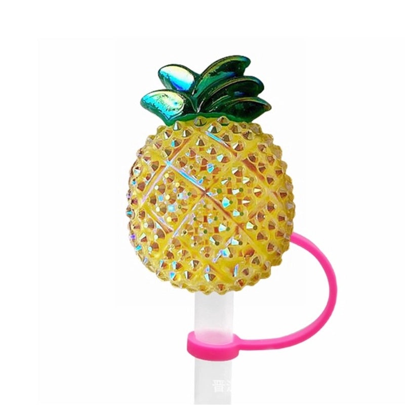 Pastoral Star Fruit Resin Straw Cap, Cute Casual Decorative Silica Gel Cover | Drinkware Accessories