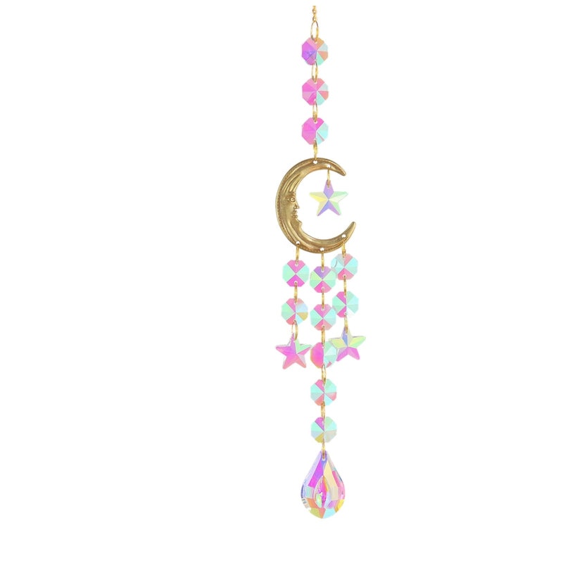 Star and Moon Crystal Pendant, Pastoral Style Artificial Decoration | Jewelry & Accessories