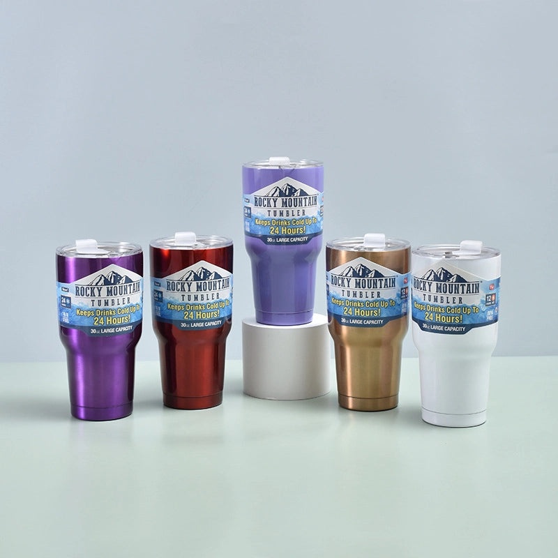 Stylish Solid Color Stainless Steel Water Bottle for Casual Vacation Use | Travel & Outdoor Accessories