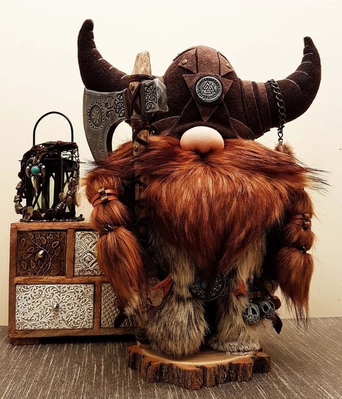Viking Warrior Gnome Figurine for Cartoon Home Decor|Home Decor & Figurines