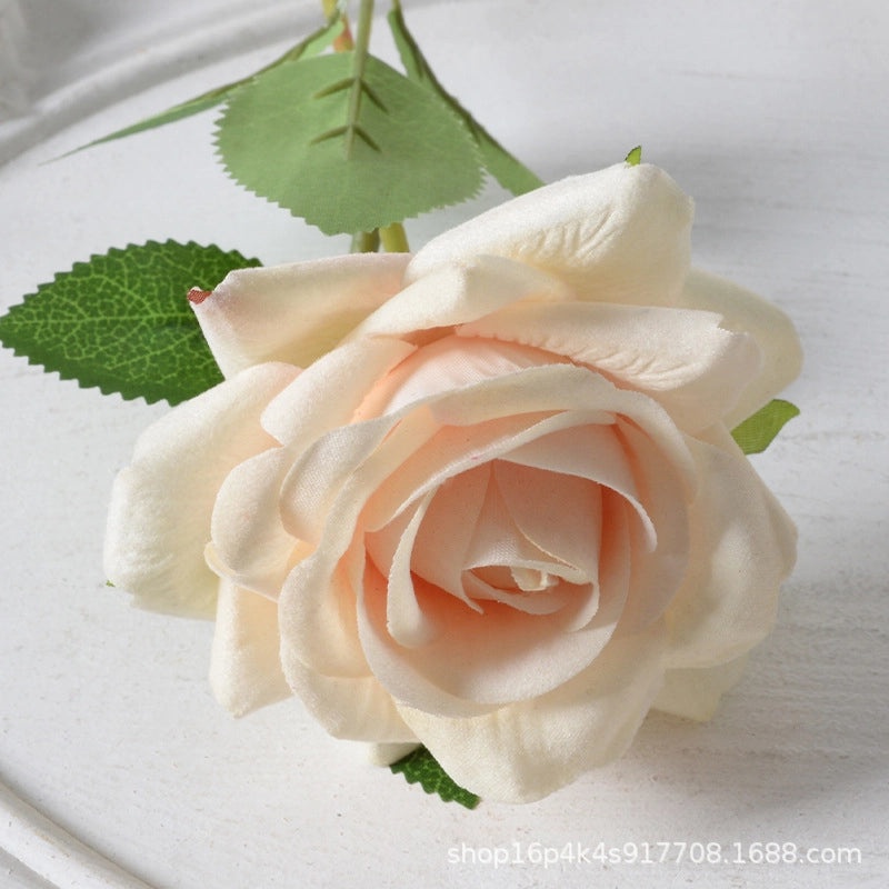 Artificial Rose Single Stem Flannel Flower for Home Wedding Valentine's Day Decoration|Home Decor & Wedding Accessories