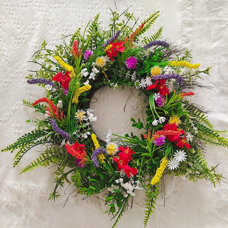 Texas Wildflower Artificial Wreath for Home Wall and Door Decoration | Seasonal Holiday Decor