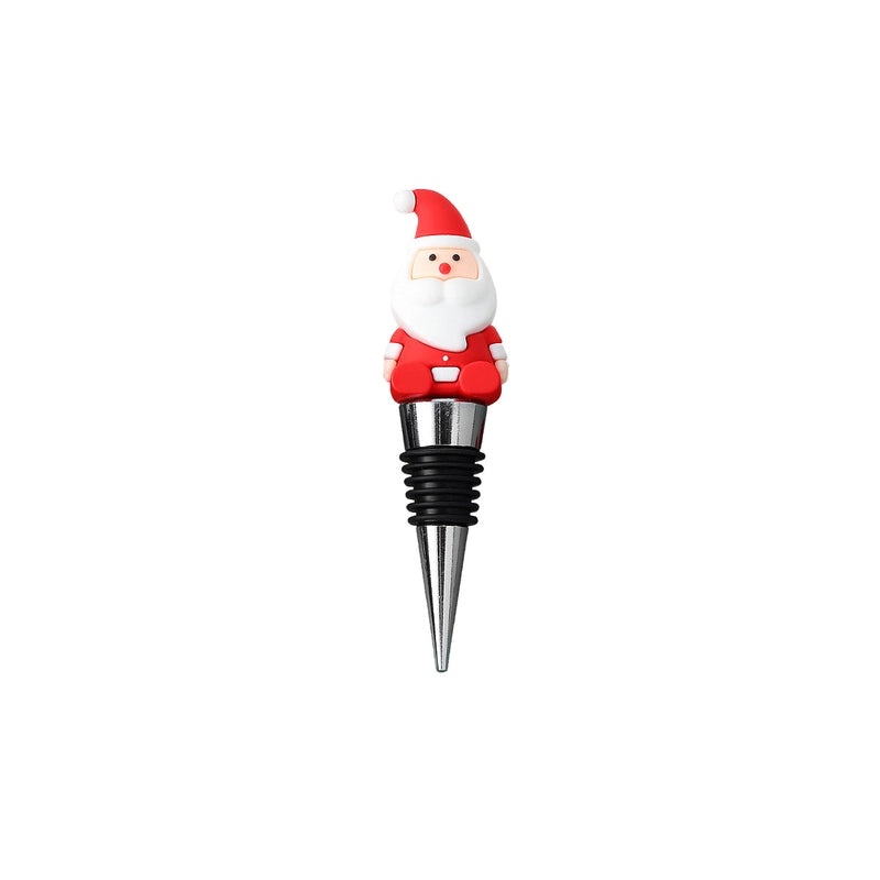 Christmas Santa Claus Wine Bottle Stopper with PVC and Alloy Silica Gel | Kitchen & Dining Accessories