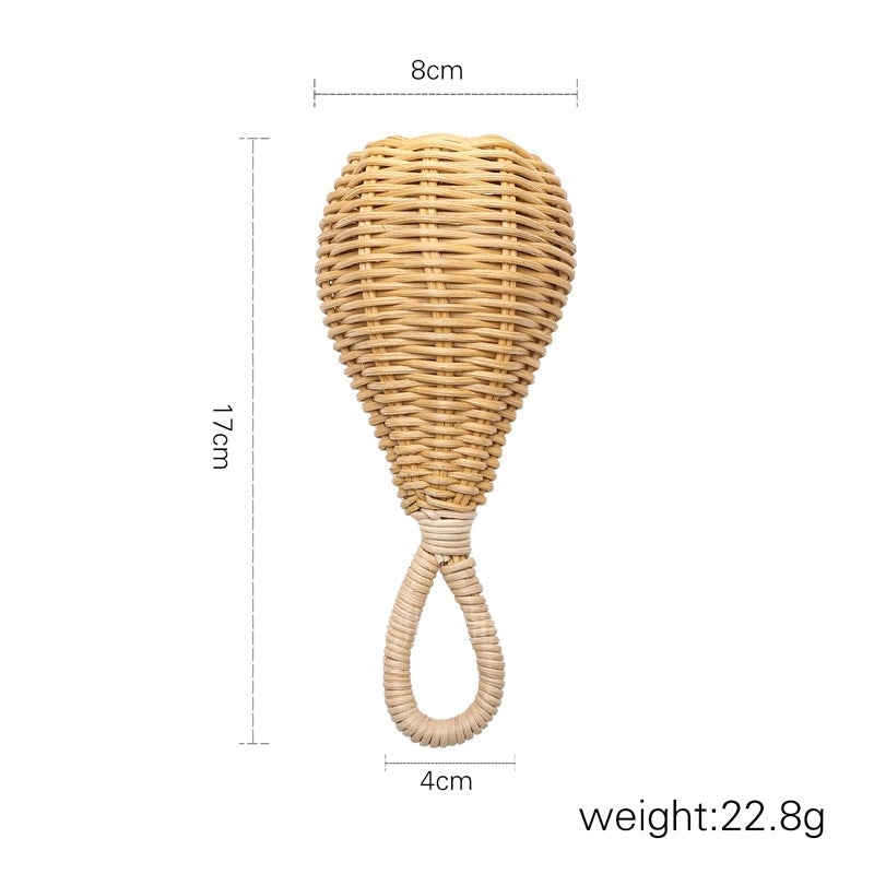 Hand-woven Pear-shaped Rattan Baby Rattles | Baby Toys & Educational Gifts