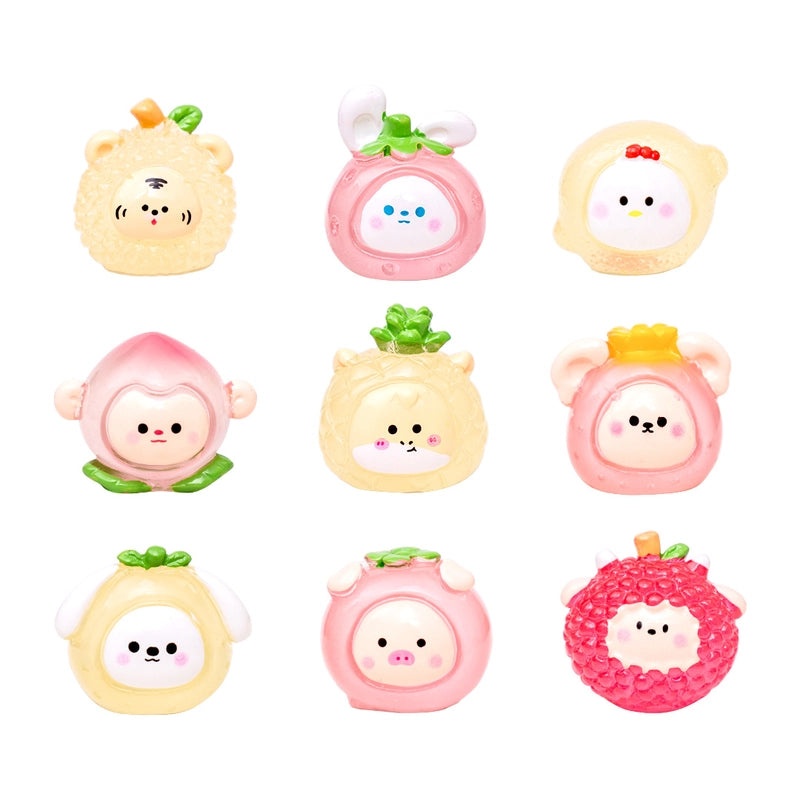 Fluorescent Micro Zodiac Fruit DIY Decorations Cute Small Ornaments for Car and Desktop | Home Decor Accessories