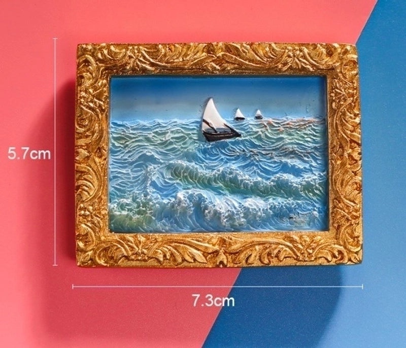 Vintage Style Oil Painting Resin Fridge Magnet|Home Decor Accessories