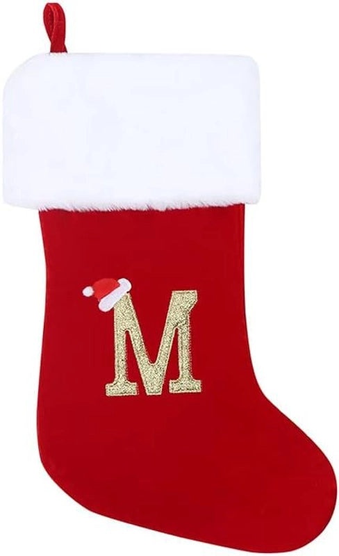 2023 Holiday Red Flannel Embroidered Large Christmas Stockings Gift Bags Available Now|Christmas Decorations