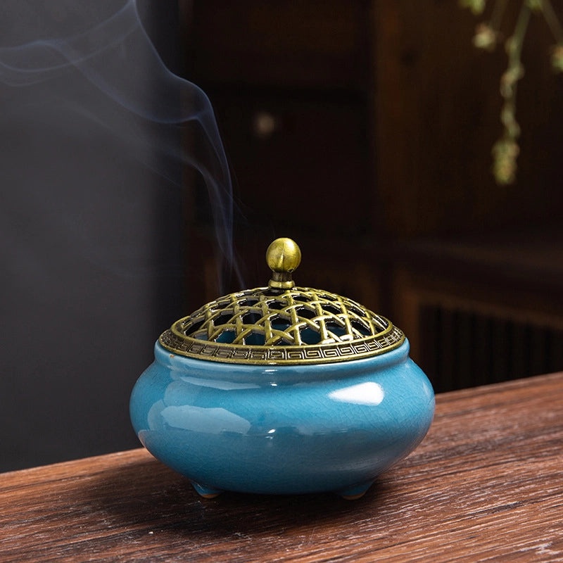 Ceramic Incense Burner Aromatherapy Plate Small Tower Temple Kiln Holder Home Decor|Home Decor & Aromatherapy Accessories