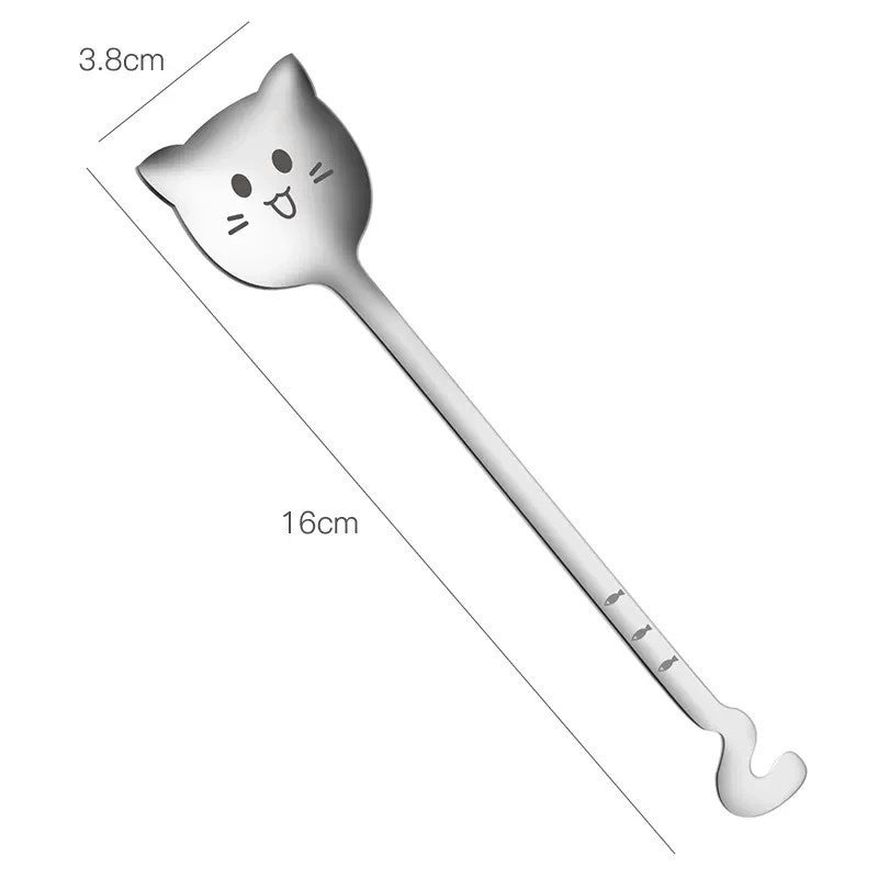 Adorable Cat Design 304 Stainless Steel Spoon Single Piece|Kitchen Utensils