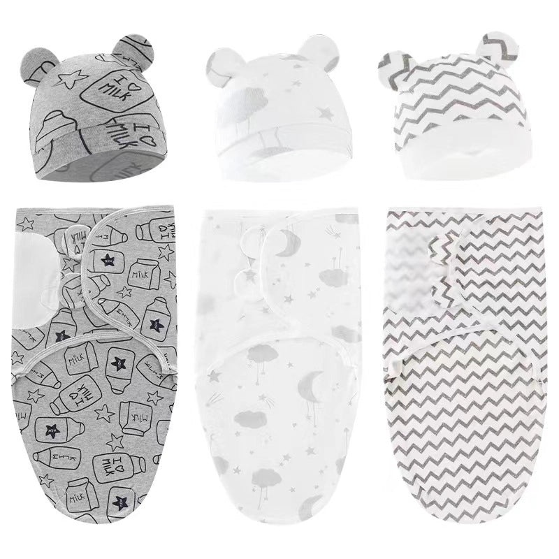 Newborn Baby Spring Sleeping Bag and Hat Set Soft Silkworm Fabric for Delivery Room 8304|Baby Clothing & Accessories