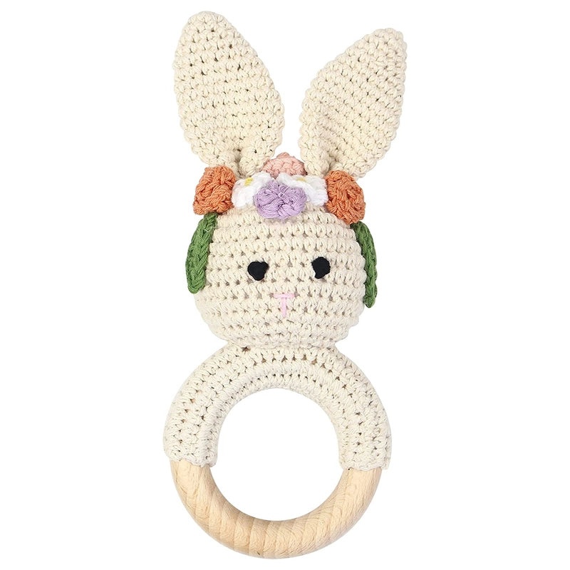 Baby Crochet Animal Rattle Soft Knitted Cartoon Doll Teething Toy for Infant Comfort|Baby Toys & Teethers