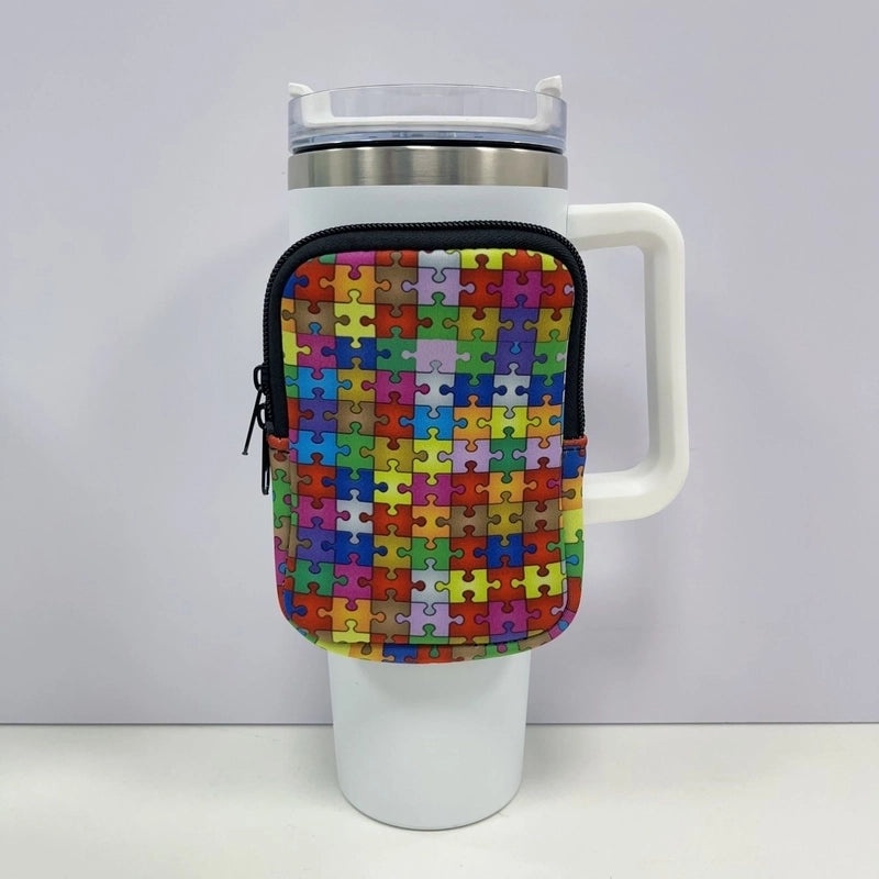 Neoprene 40oz Ice Bully Cup Cover with Coin Purse, Non-slip Elastic Thermos Protector | Drinkware Accessories