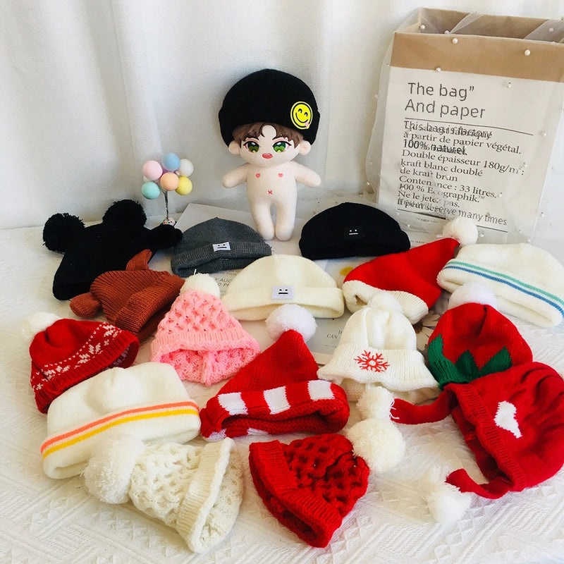 20cm Doll Smiling Wool Hat Knitted Cotton Cap for 20cm Doll Clothes Replacement|Doll Accessories