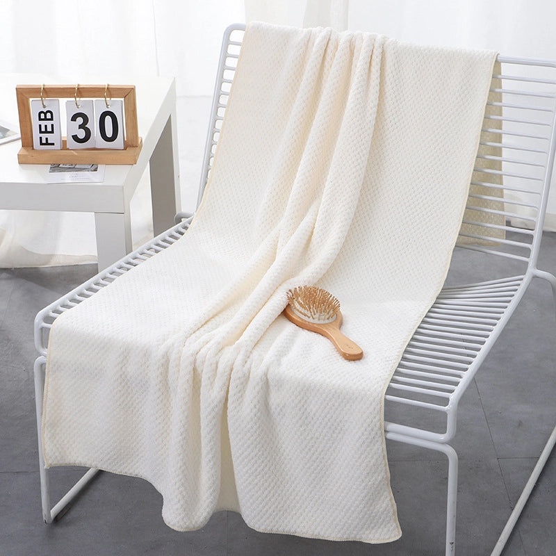 Pineapple Plaid Coral Velvet Bath Towel 70x140cm Large Adult Beach Towel High Density Printed Logo|Home & Living - Bath Textiles