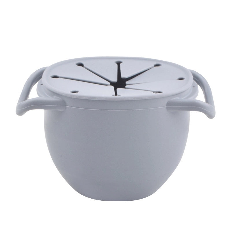 Baby Silicone Snack Cup with Rope | Fall-Resistant Foldable Binaural Children’s Snack Container | Baby Feeding Supplies