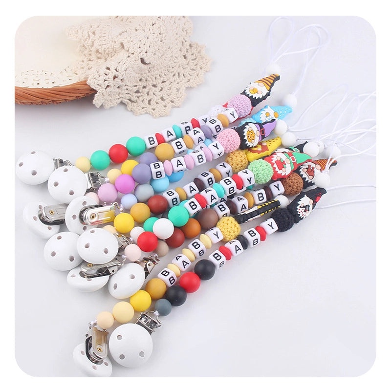 Christmas Baby Accessories Cute Santa Claus Silicone Beech Wood Teether | Baby Teethers & Pacifiers