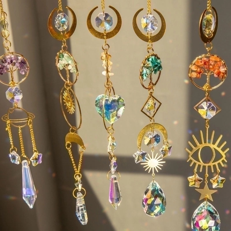 Pastoral Sun Devil's Eye K9 Crystal Suncatcher Wind Chime Star Wall Art|Home Decor