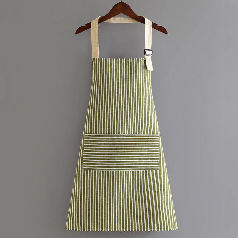 Japanese Style Cotton Linen Apron Women's Summer Thin Breathable Kitchen Cooking Waist Workwear Customized Logo|Kitchen & Dining