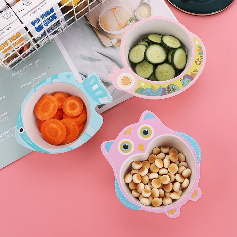 Adorable Cartoon Bamboo Fiber Kids Tableware Single Piece|Kitchen & Dining