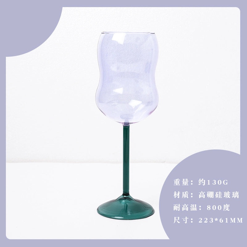 Elegant Solid Color Glass Wine Glass Single Piece|Wine Glasses & Drinkware