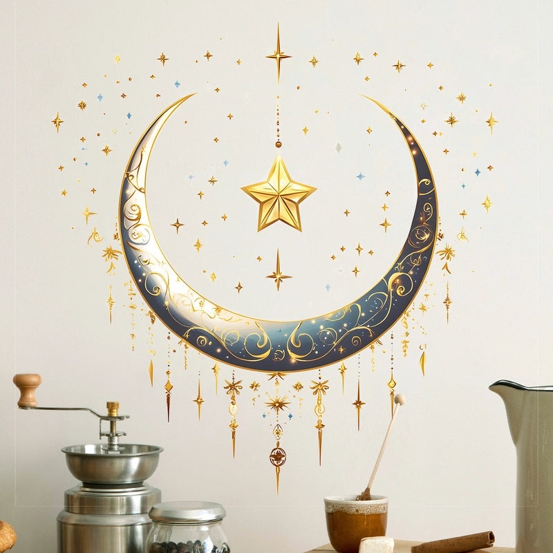 Elegant Moon PVC Wall Decal for Window Decoration | Home Decor Wall Stickers