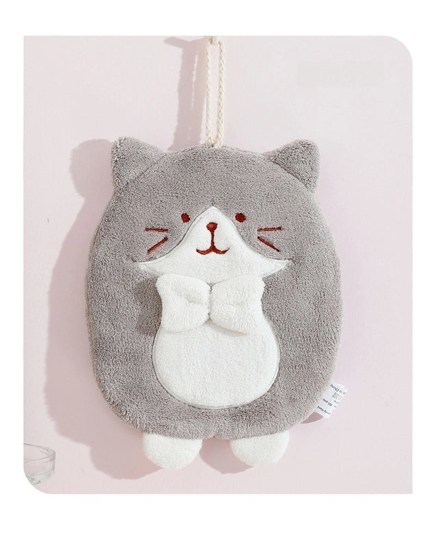 Cute Kitten Hand Towel Quick-Drying Lint-Free Absorbent Kitchen Rag Household Children's Towel | Home & Kitchen Textiles