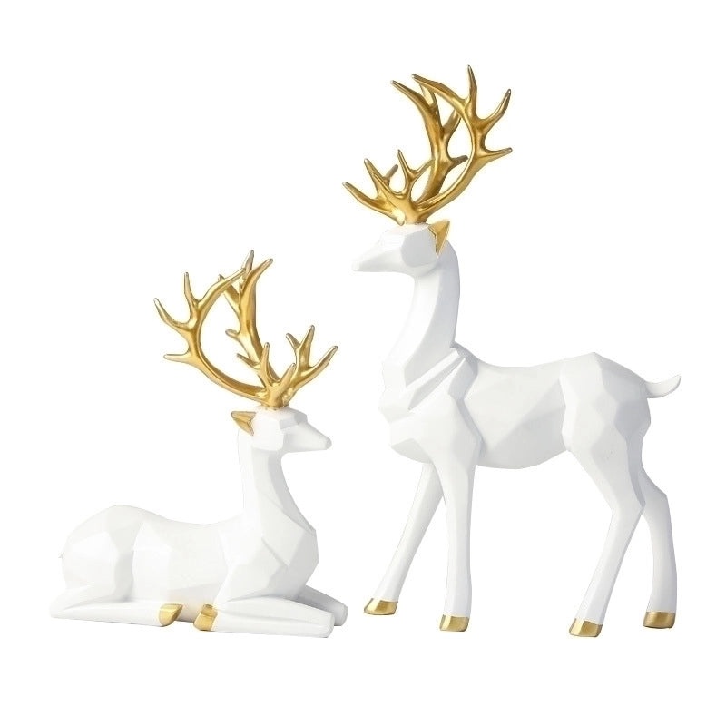 Minimalist Christmas Elk Resin Ornament Holiday Artificial Decoration|Christmas Decorations