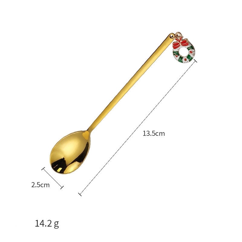 Christmas Tree Santa Claus and Elk Stainless Steel Tableware Set|Holiday Kitchen & Dining