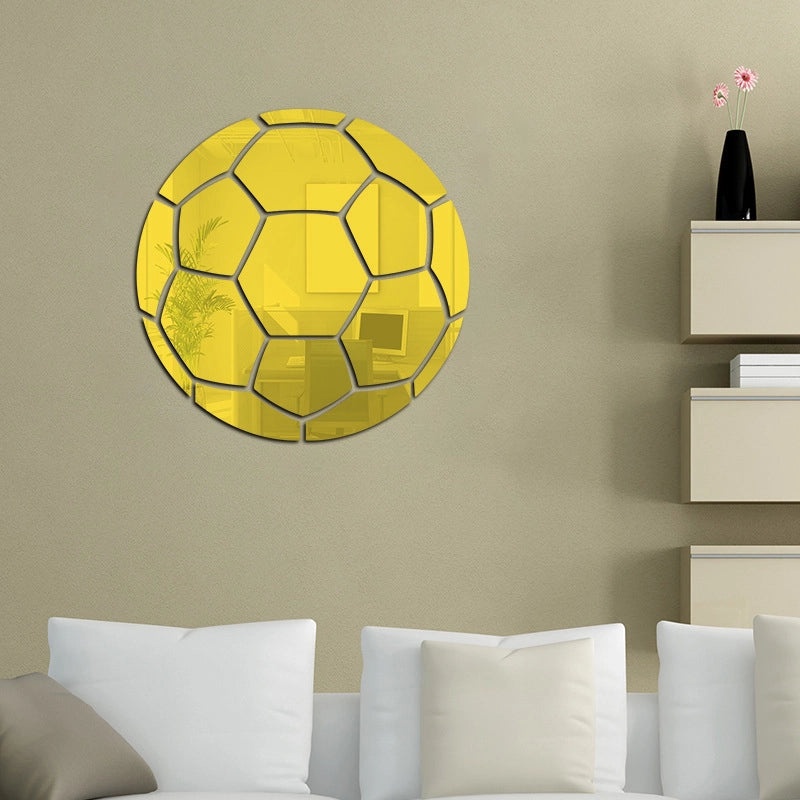 Acrylic Football Mirror Wall Stickers Self-adhesive Decorative Decals for Bedroom Living Room Sofa Background|Home Decor Wall Stickers