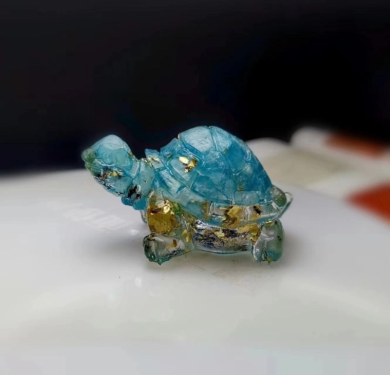 Cute Cartoon Tortoise Resin Figurine | Home Decor & Ornaments