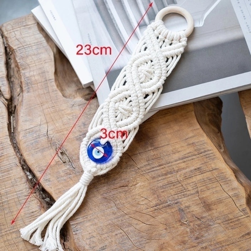 Minimalist Ethnic Devil's Eye Cotton Thread Glass Pendant for Wall Decor|Home Decor & Wall Art