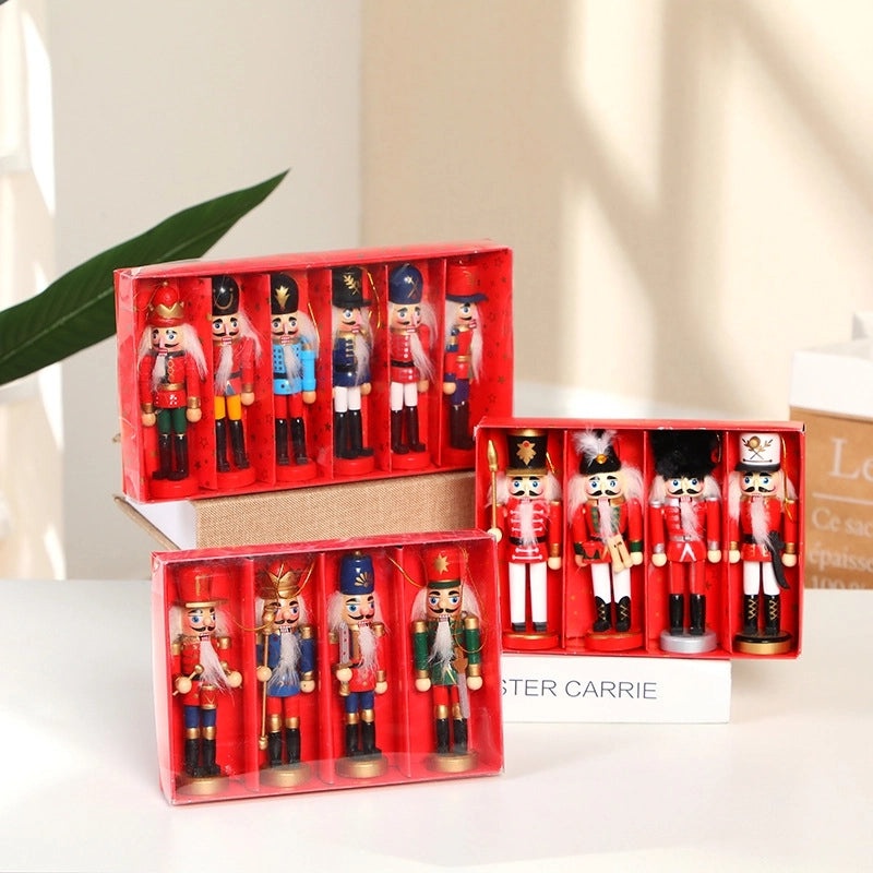Nutcracker Soldier Christmas Decoration 12cm Wooden Puppet Holiday Gift for Kids|Holiday Decorations