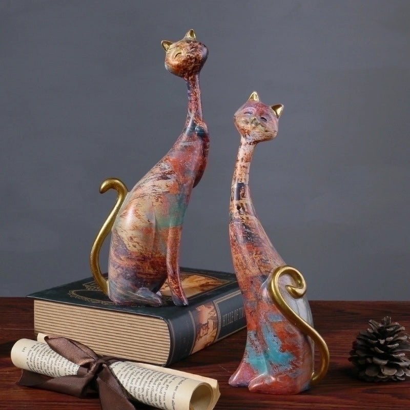 Vintage Style Cat Resin Figurines|Home Decor & Collectibles