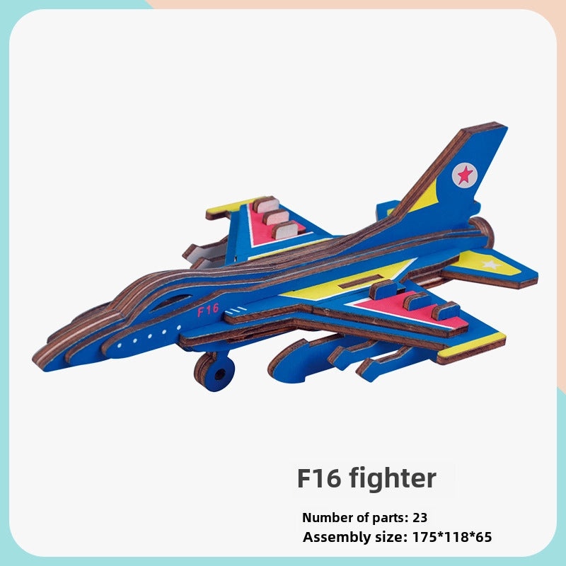 Handmade Wooden 3D Aircraft Model Puzzle for Kids | Toys & Games
